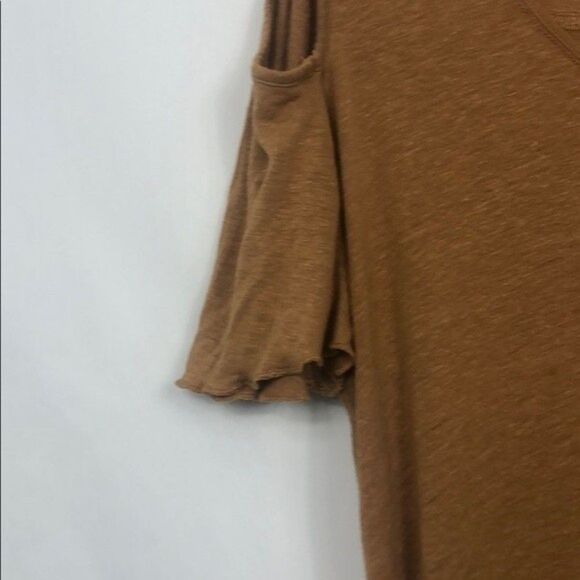 Free People Bittersweet Tan Cold Shoulder Top 20A - Picture 8 of 10